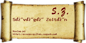 Sóvágó Zoltán névjegykártya