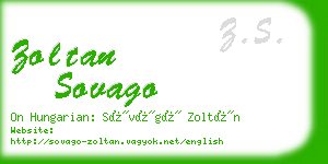 zoltan sovago business card